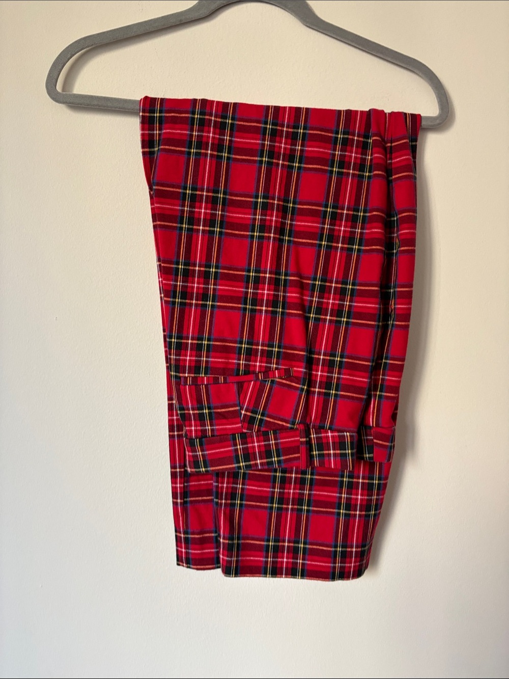 J. Crew Red Tartan Plaid Straight-Leg Pants